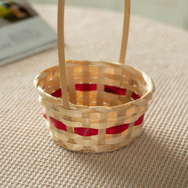 Wickerwise Multipurpose Hand-Woven Basket with Handle – Ideal as Gift Basket, Food Storage, Flower and Bread Basket, Fruit Storage, and Decorative Usage - Perfect for Wedding, Garden or Home Décor