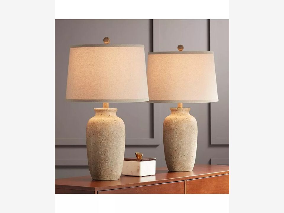 Regency Hill 25 1/2" High Farmhouse Rustic Coastal Country Cottage Table Lamps Set of 2