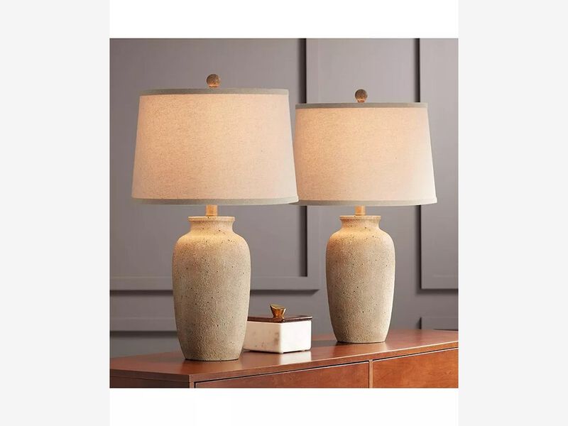 Regency Hill 25 1/2" High Farmhouse Rustic Coastal Country Cottage Table Lamps Set of 2