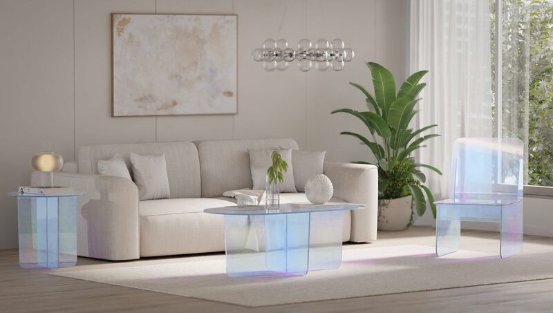 Fomo Coffee Table in Iridescent Glass