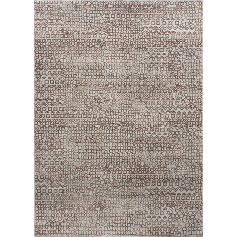 3' x 5' Brown and Gray Tribal Rectangular Area Throw Rug