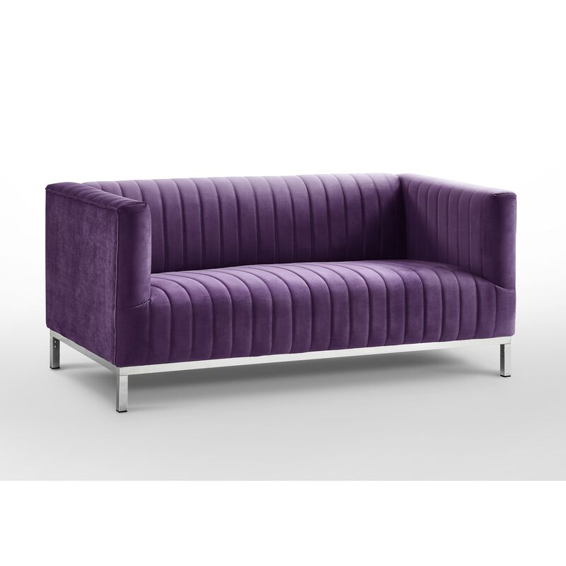 Inspired Home Jay Velvet Loveseat