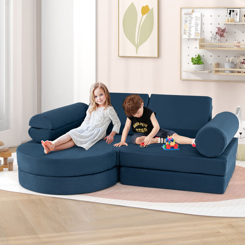 13 Pieces Convertible Modular Kids Play Couch for Nursery Playroom Bedroom