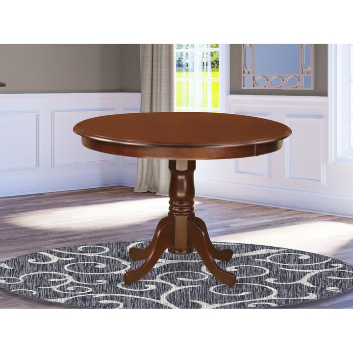 East West Furniture Hartland  Table  42  diameter  Round    Table  -Mahogany  Finish