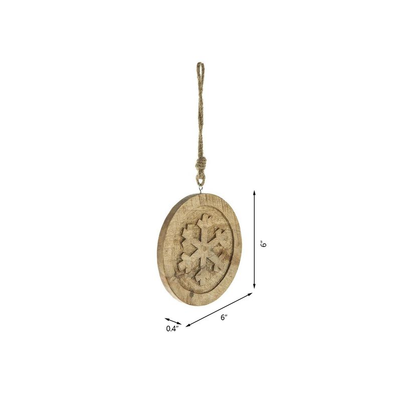 Wooden Snowflake Christmas Tree Ornaments, Set of 12 Holiday Tree Decorations, Multicolor