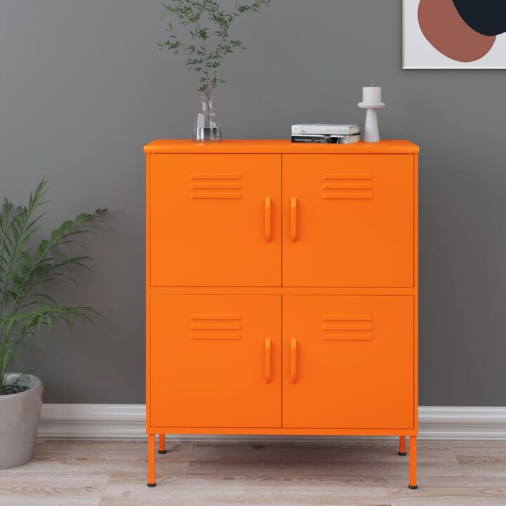 vidaXL Storage Cabinet Orange 31.5"x13.8"x40" Steel