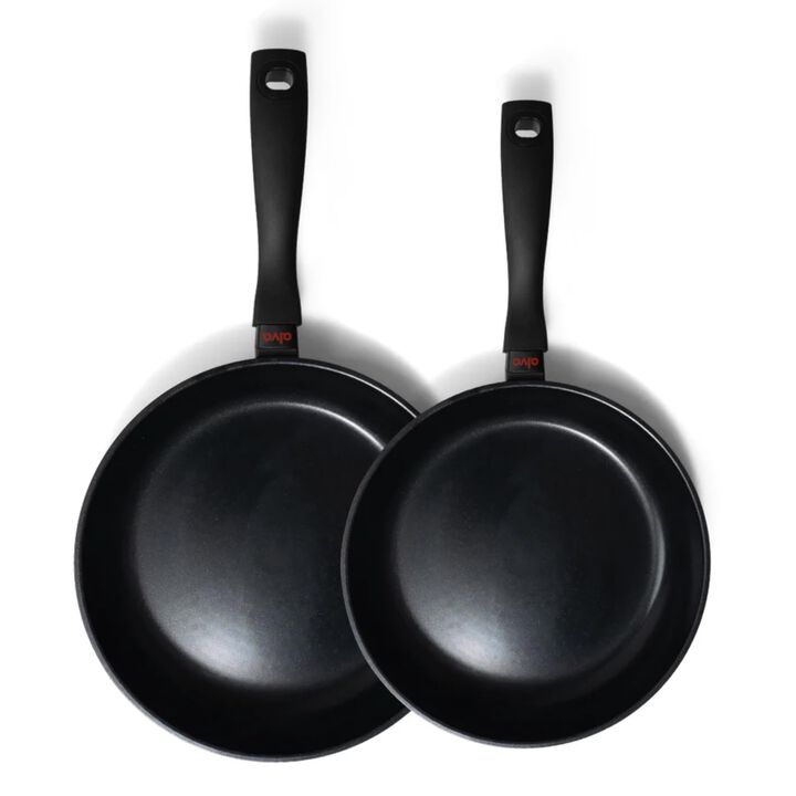 Alva Energy 2 Pieces Frying Pan Set Nonstick Ceramic Pans with Even Heat Distribution, Ergonomic Handles, Easy Cleanup, Ideal for Everyday Cooking and Meal Preparations, Non Toxic PFAS/PFOA/PTFE Free