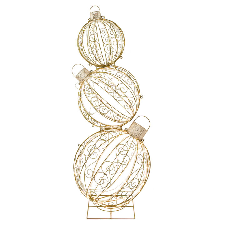 51" Scroll Design Stacked Christmas Ornaments Yard Decoration