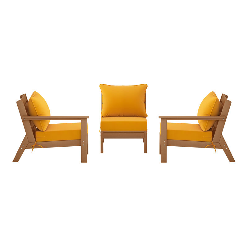 WestinTrends Outdoor Patio HDPE Sectional Sofa with Patio Cushions