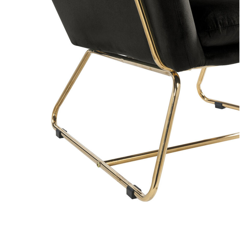 Keira Velvet Accent Chair With Metal Base