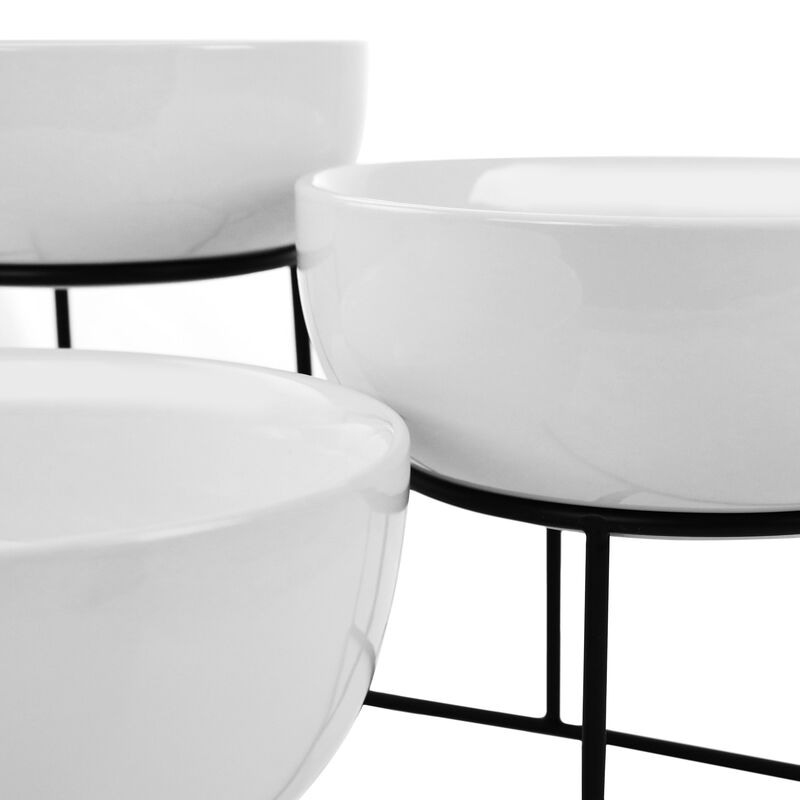 Gibson Elite 4 Piece Bowl Set with Metal Rack