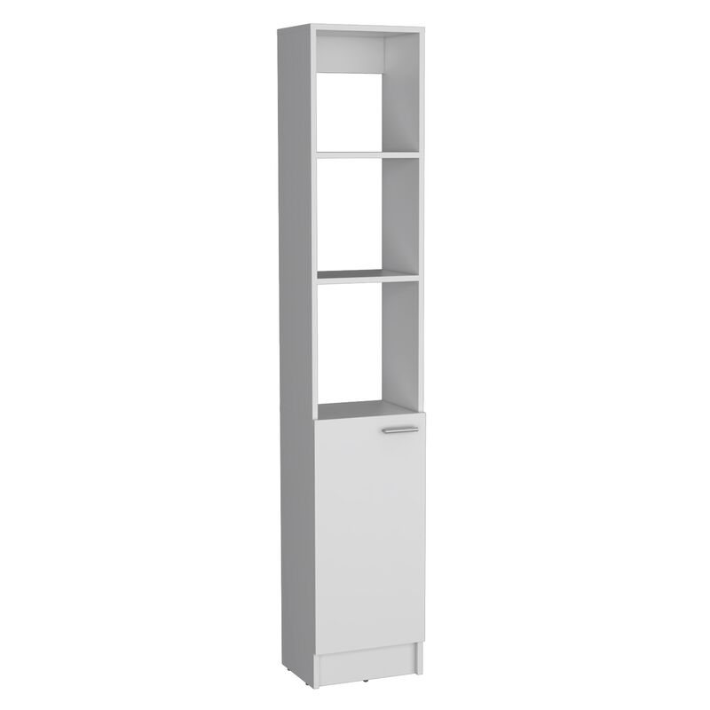 Parks Linen Cabinet, 1 Door, 6 Shelves, White, Bathroom