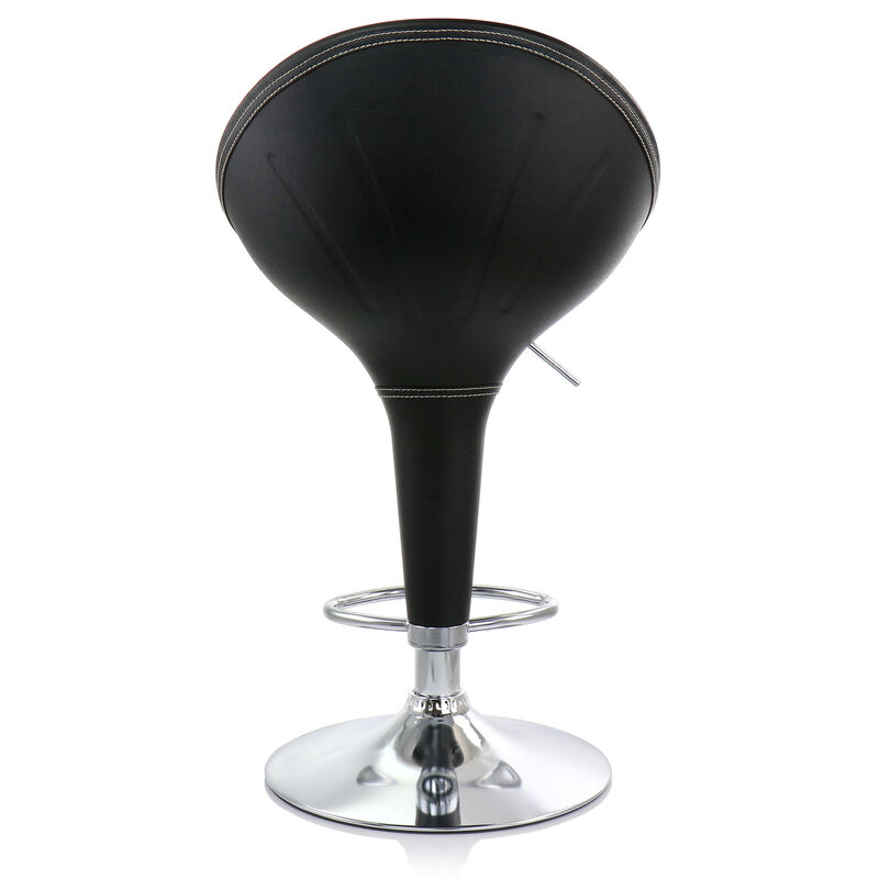 Elama 2 Piece Adjustable Plastic Bar Stool in Black with Chrome Base