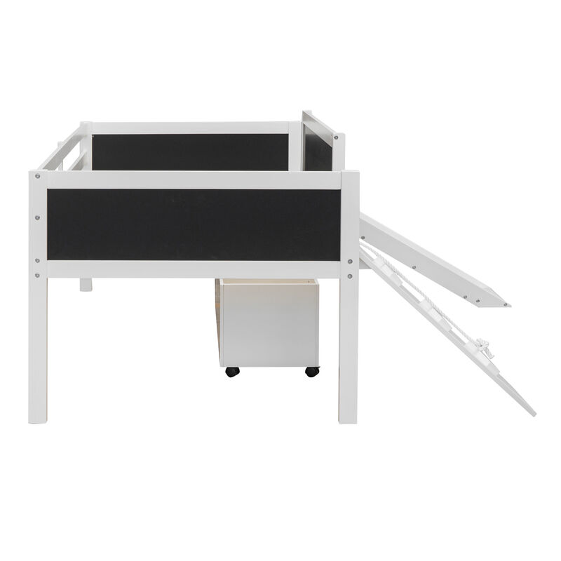Merax Loft Bed with 2 Storage Boxes