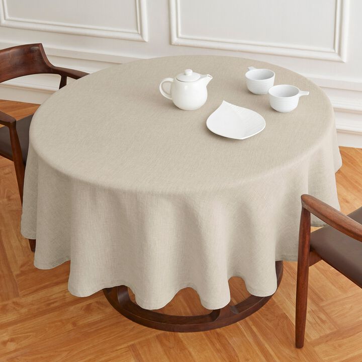 Solino Home 100% Pure Linen Round Tablecloth | Sonoma