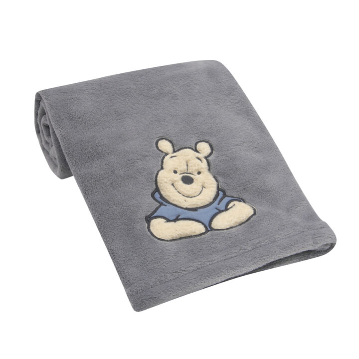 Disney Baby Forever Pooh Gray Bear Baby Blanket by Lambs & Ivy