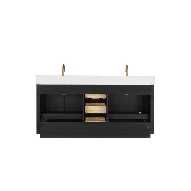 Vinnova Design Free-standing Double Bathroom Vanity with Composite top in Lightning White