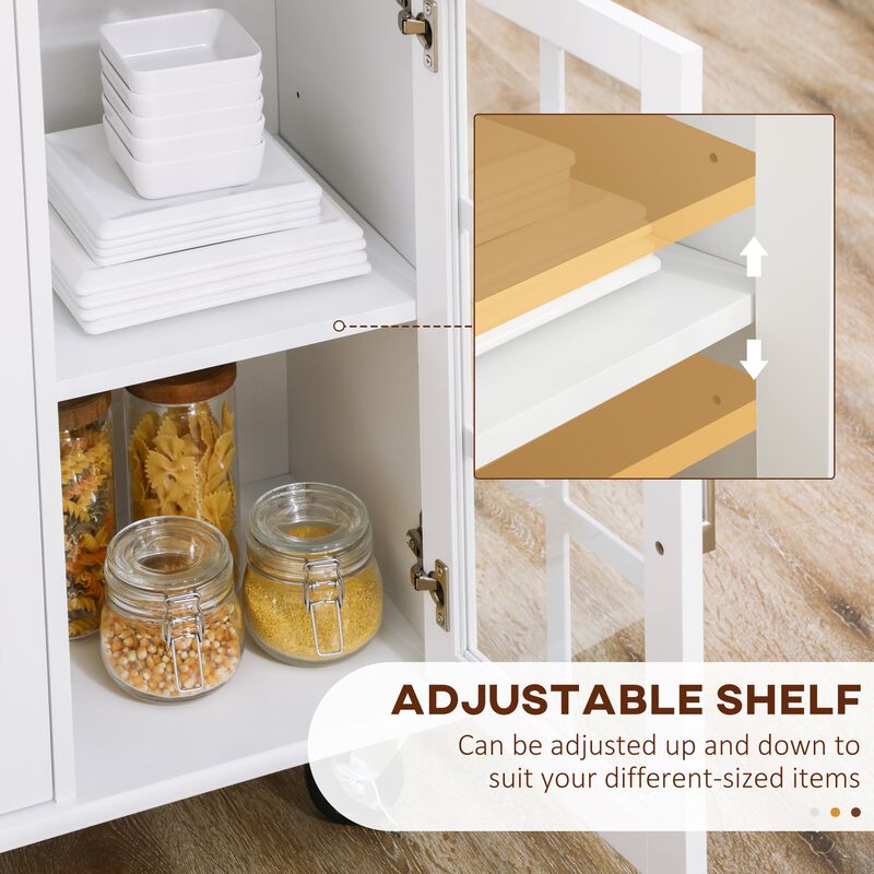 Versatile Kitchen Helper: Rolling Island with Storage & Racks