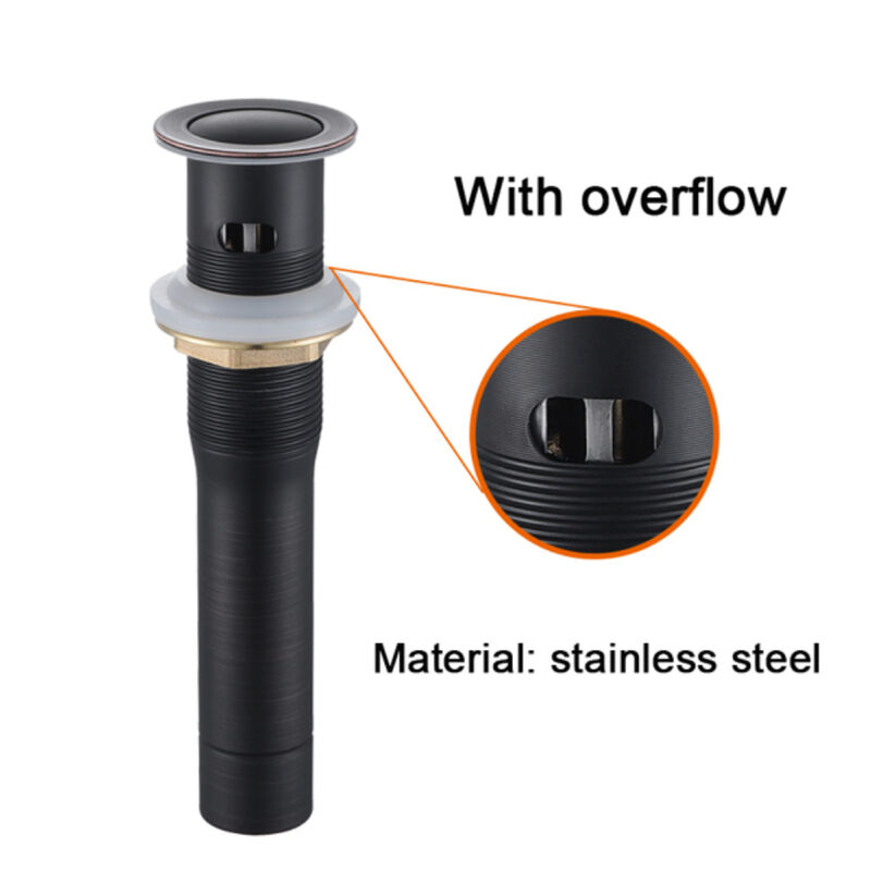 Oil Rubbed Bronze Bathroom Faucet, 2-Handle Vanity Sink Tap with Pop-Up Drain & Supply Lines