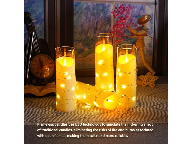 Eebuss Flameless Candles,Pack of 9 Battery Operated Candles