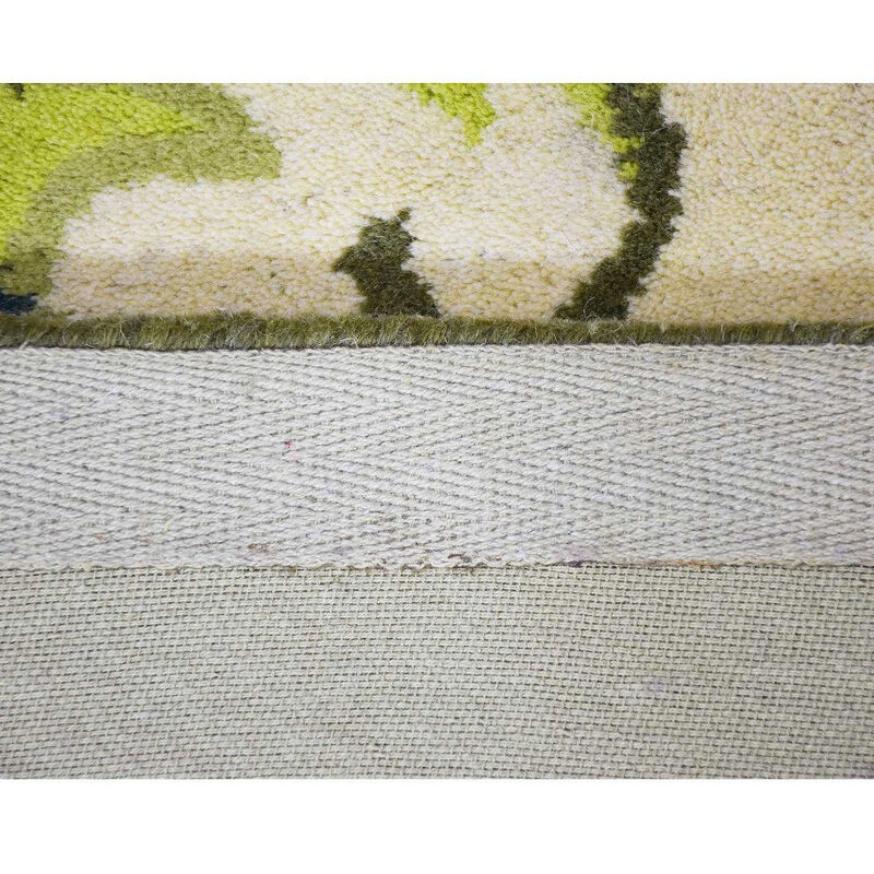 RUGSOTIC CARPETS HAND TUFTED WOOL ECO-FRIENDLY AREA RUGS  - 8'x10', Rectangle Shape, Light Green, Floral Modern Design, High Pile Thick Handmade Area Rugs for Living Room, Bed Room (K03081)