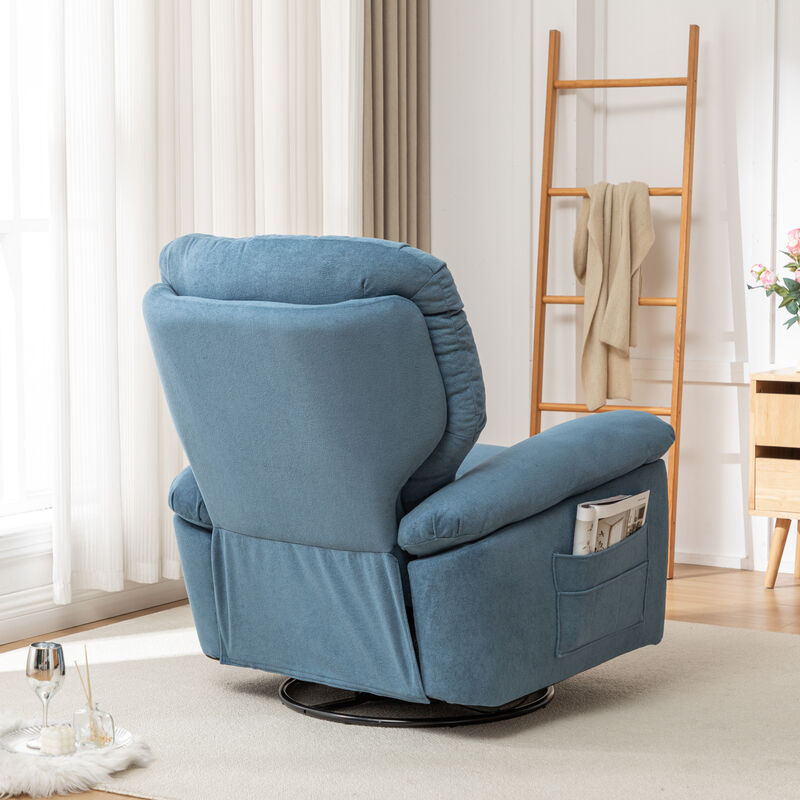 Merax Modern Fleece Recliner Chair with Manual Push Button