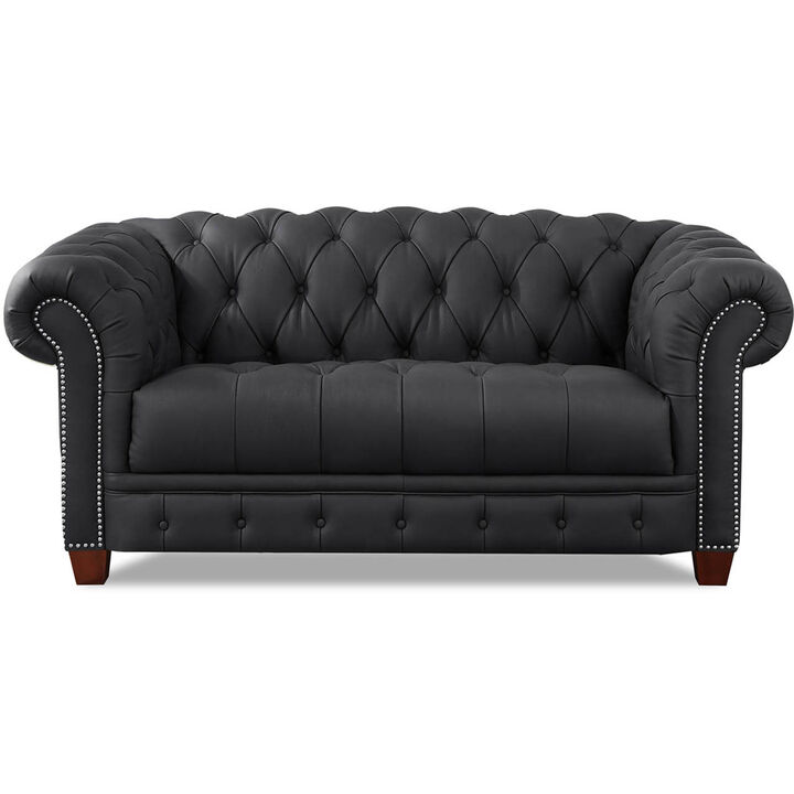 York Top Grain Leather Loveseat