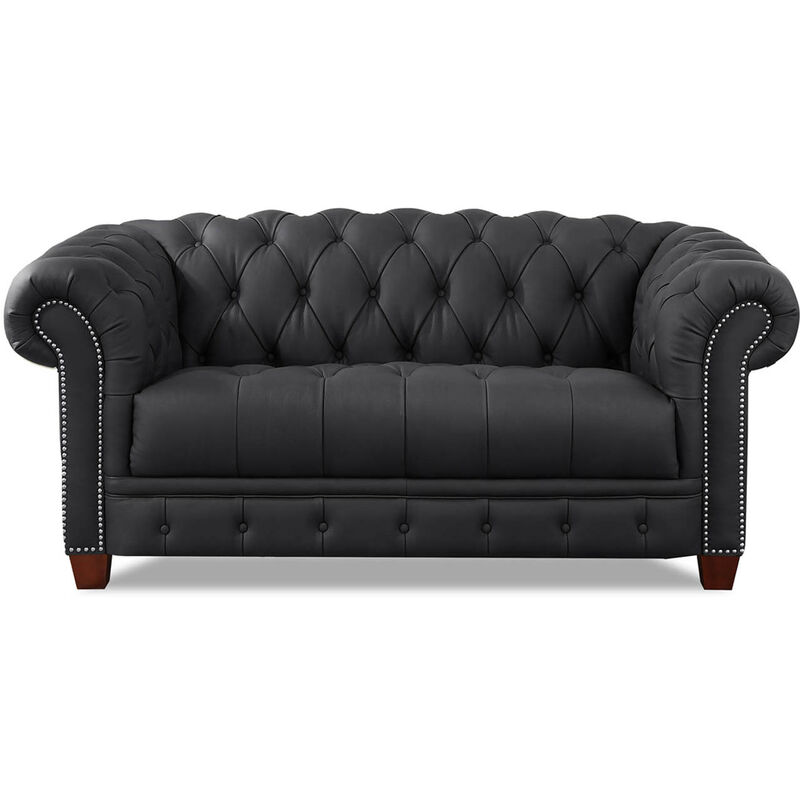 York Top Grain Leather Loveseat
