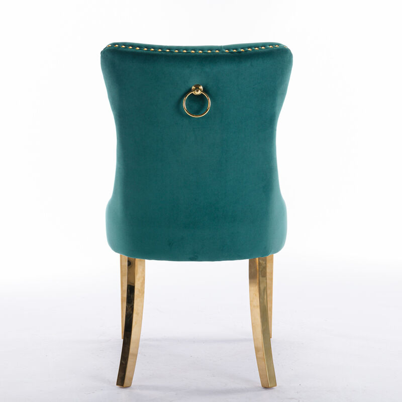 Contemporary Velvet Dining Chairs, Set of 2