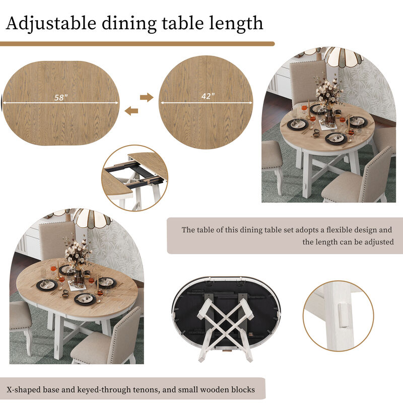 Merax 5-Piece Farmhouse Dining Table Chairs Set
