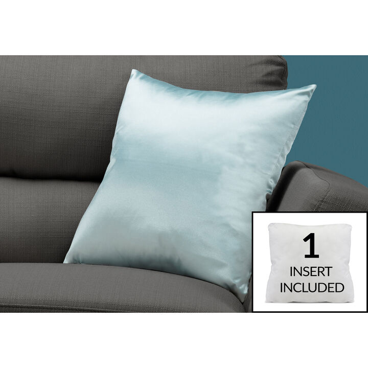 Monarch Specialties I 9340 Pillows, 18 X 18 Square, Insert Included, Decorative Throw, Accent, Sofa, Couch, Bedroom, Polyester, Hypoallergenic, Blue, Modern
