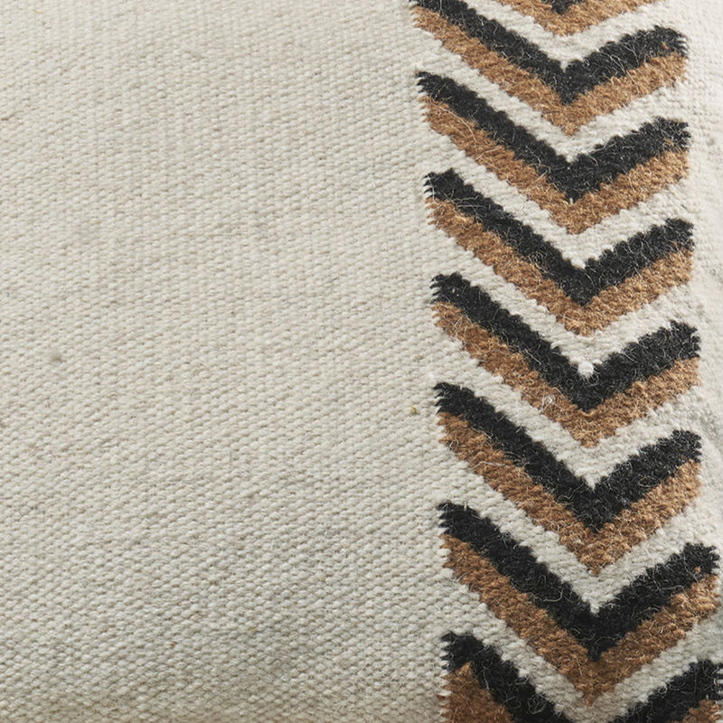Veria Pillow Cover with Herringbone Design The Urban Port, Multicolor-Benzara
