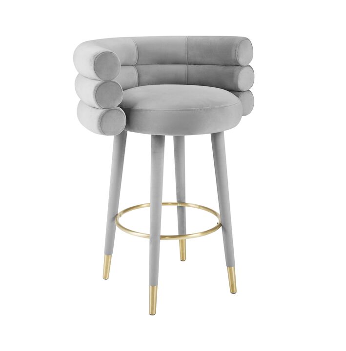 Betty Black Velvet Barstool