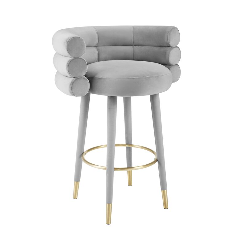 Betty Black Velvet Barstool
