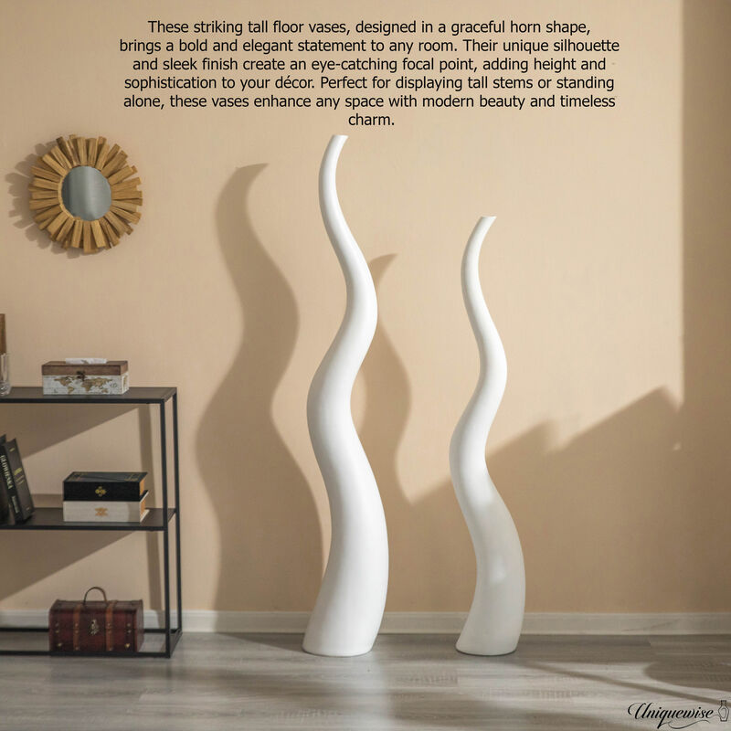 62" Tall Animal Horn Shape Floor Vase