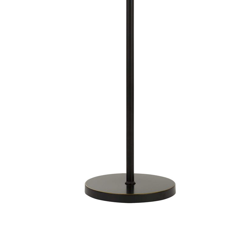 10W LED Adjustable Metal Floor Lamp with Swing Arm, Black-Benzara