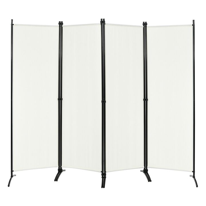 4-Panel  Room Divider with Steel Frame