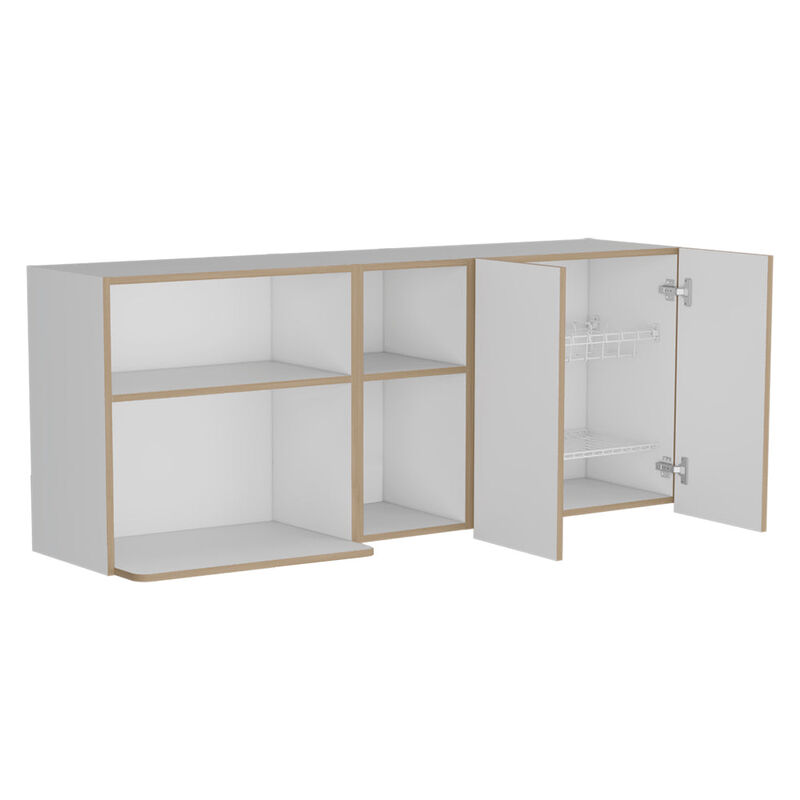 Nucla Wall Cabinet, Kitchen, White/Light Oak