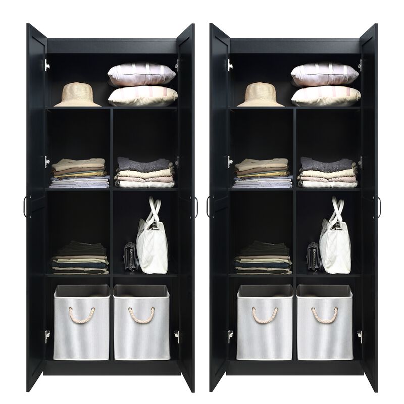 Hopkins Black Storage Closet (Set of 2)