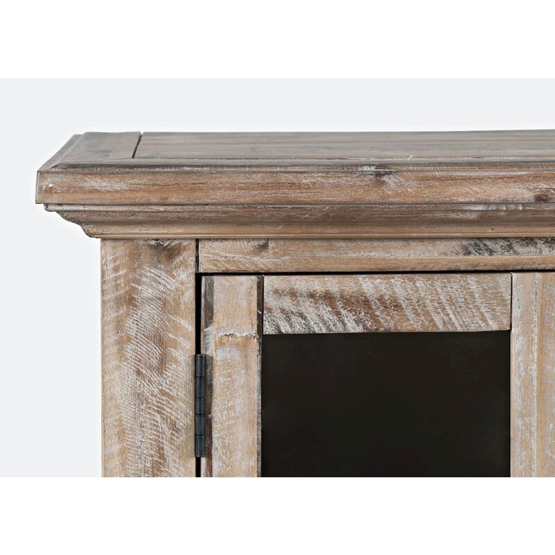 Jofran Rustic Shores 48 Coastal Distressed Acacia Four-Door Accent Cabinet