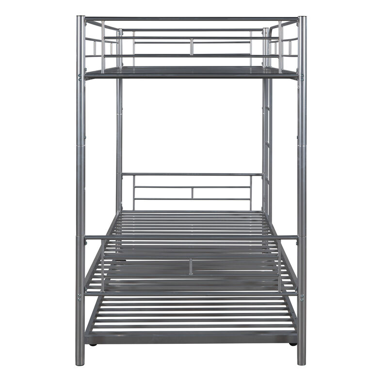 Merax Twin-Over-Twin Metal Bunk Bed With Trundle