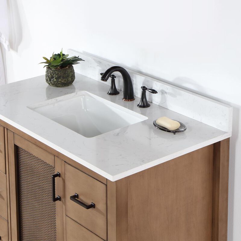 Altair 42 Single Bathroom Vanity Set in Brown Pine without Mirror