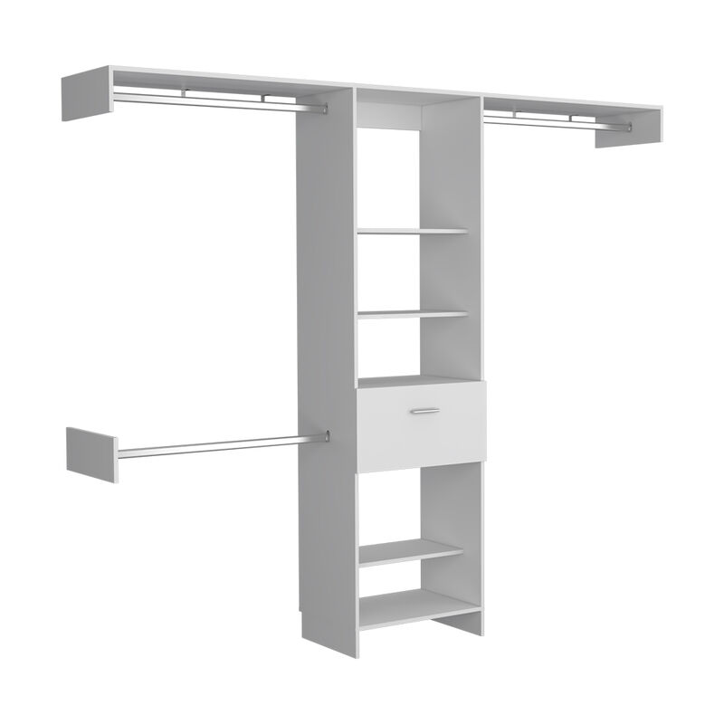 250 Closet System British, Bedroom, White