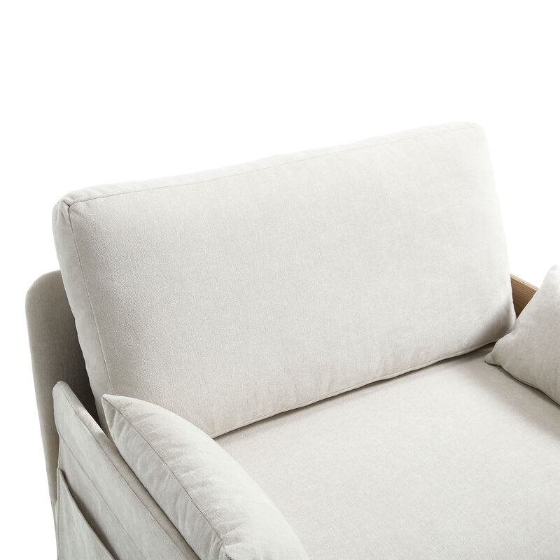 Merax Foldable Chenille Sofa Chair Convertible Futon Sleeper