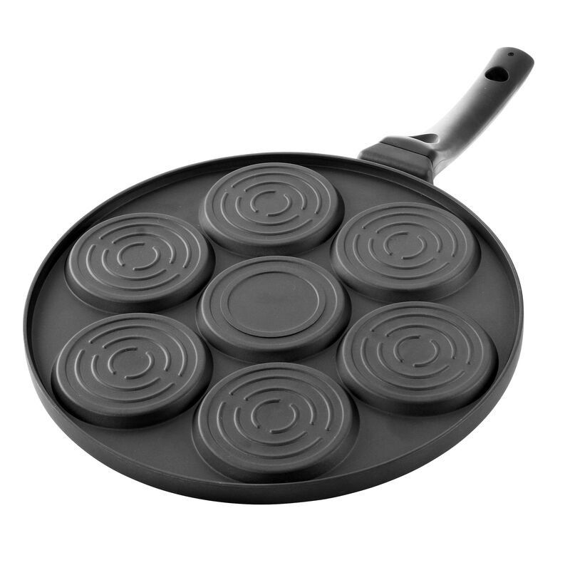 MegaChef Happy Face Emoji 10.5 Inch  Aluminum Nonstick Pancake Maker Pan with Cool Touch Handle