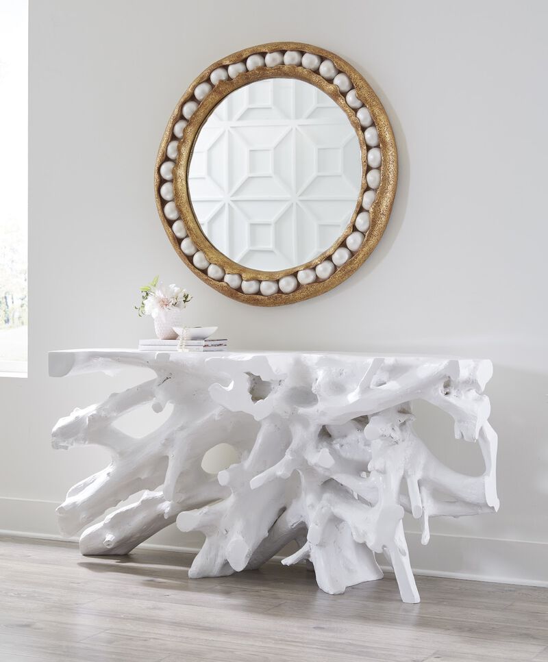 Pearl Mirror in Gold Leaf