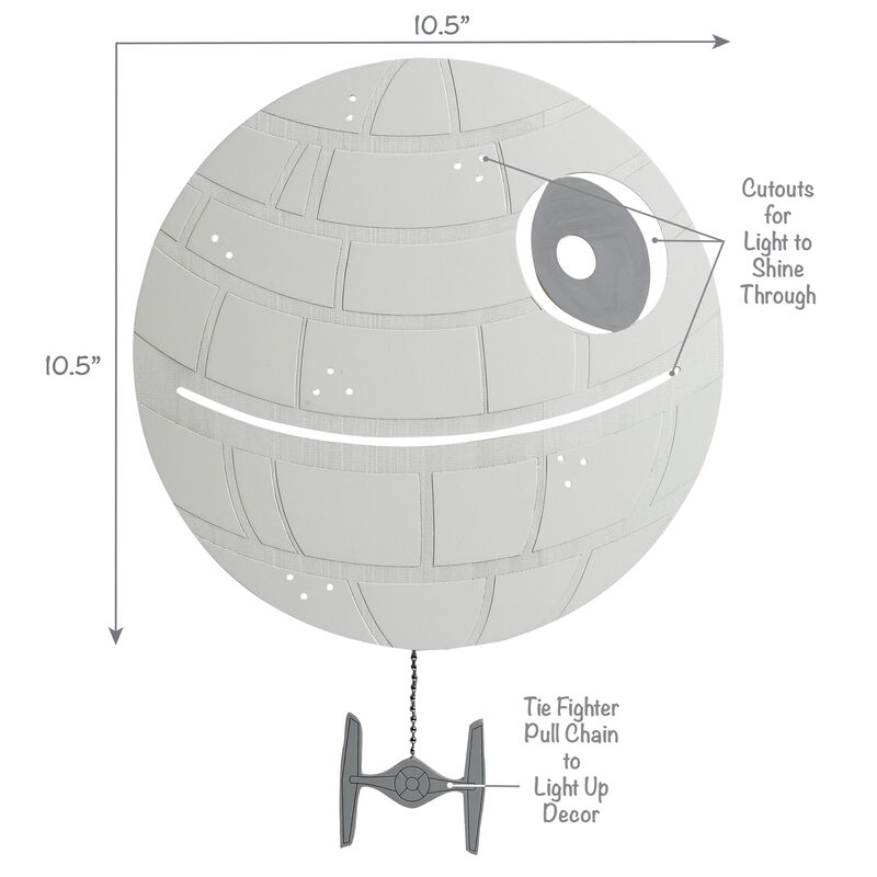 Lambs & Ivy Star Wars Signature LED Light-Up Death Star Wall Decor/Art