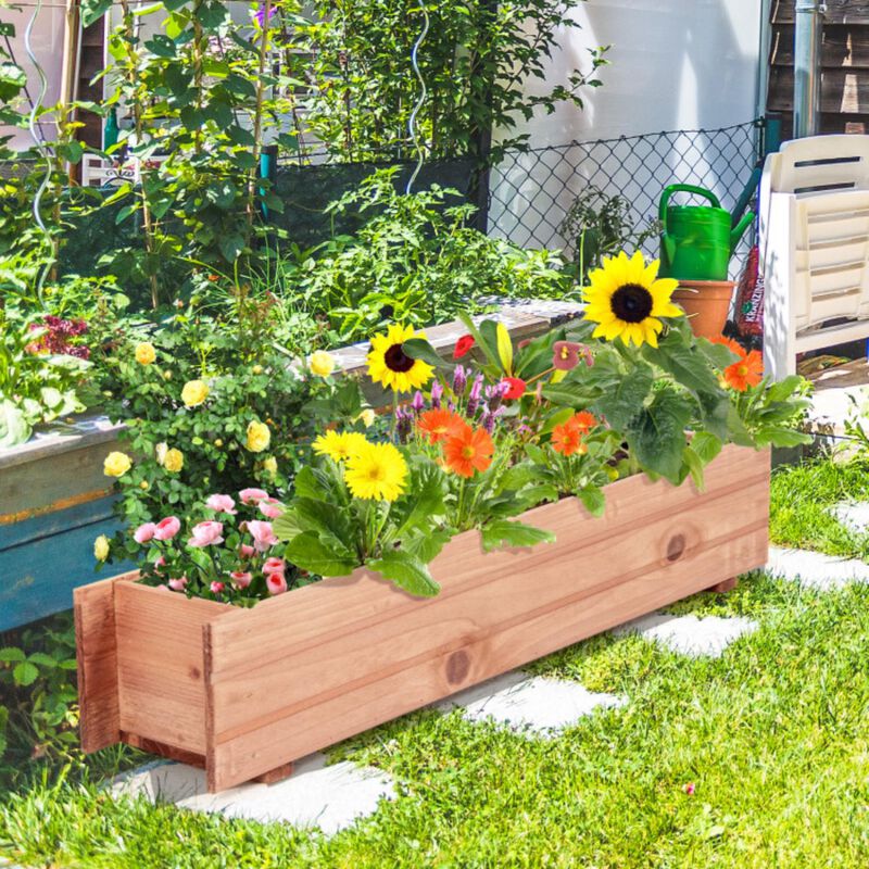 Hivvago Wooden Decorative Planter Box for Garden Yard and Window