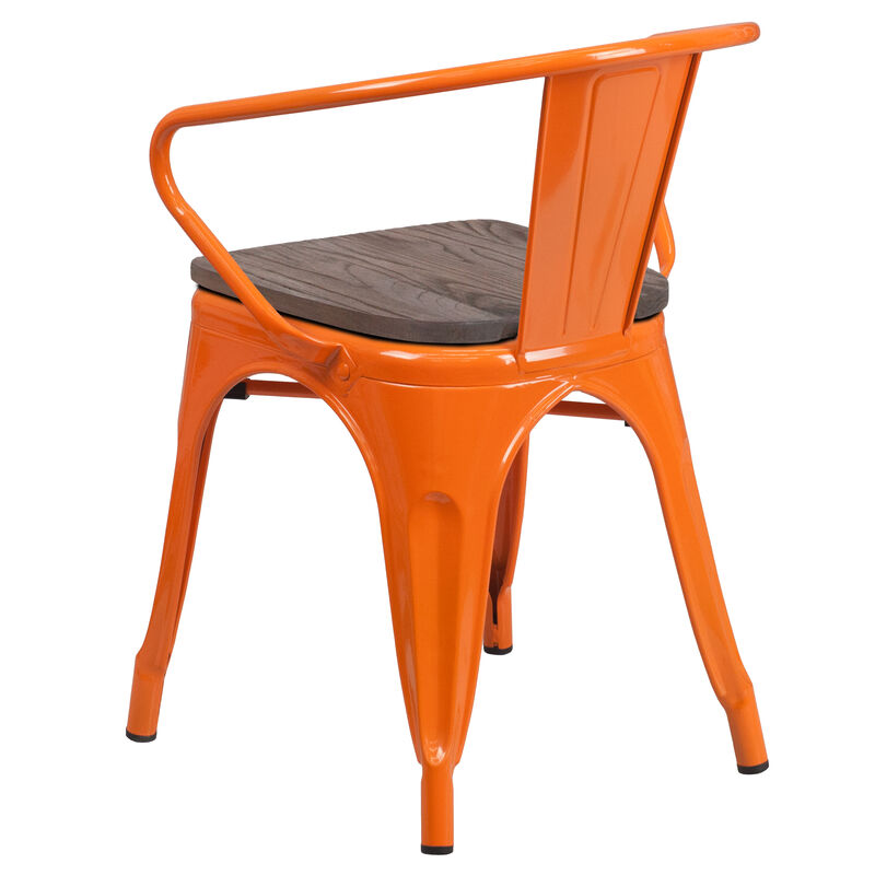 Metal/Wood Colorful Restaurant Chairs