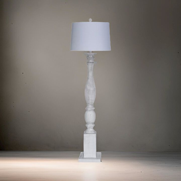 Lux Lighting Elmwood 63 White Distressed Polyresin Floor Lamp (1pk)